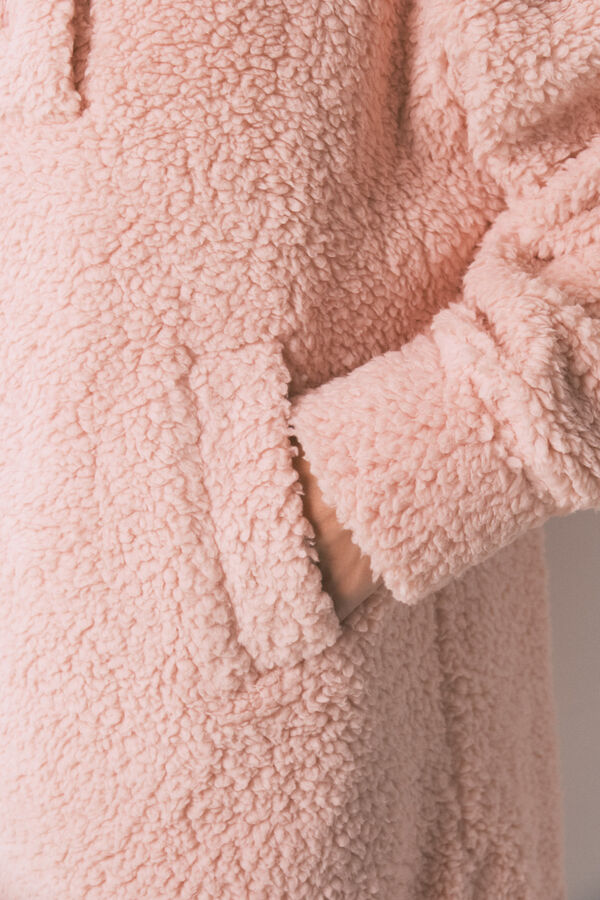 Women'secret Robe midi tecido pelo rosa rosa