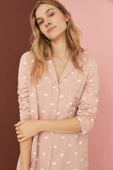 Womensecret Camisa de dormir 100% algodão rosa La Vecina Rubia cinzento