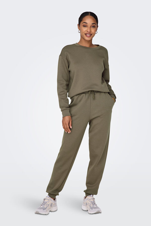 Only Play Sudadera cuello redondo perchada gris