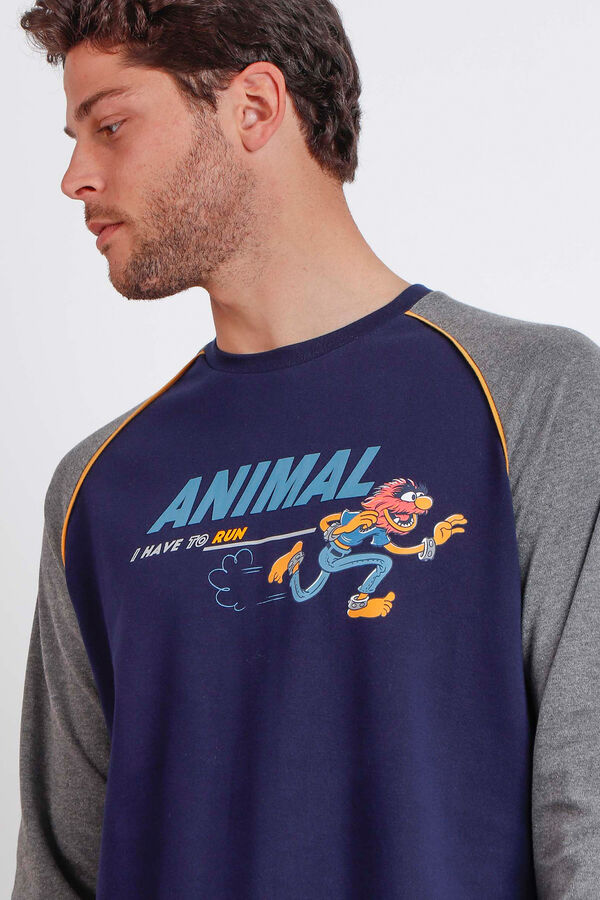 Admas Pijama hombre Animal I have to run azul