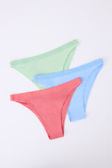 HI&BYE Pacote de 3 cuecas brasileiras azul, rosa, verde branco