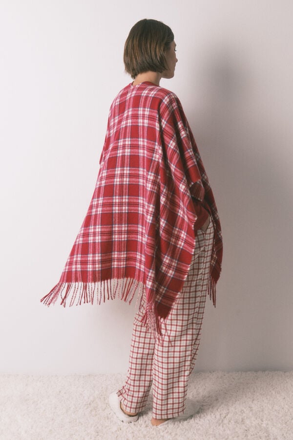 Women'secret Poncho cuadros efecto lana cashmere estampado