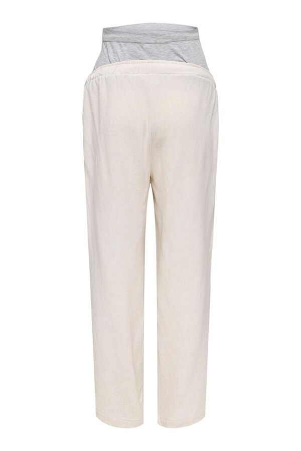 Only Maternity Calças largas linho maternity bege