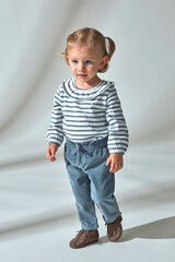 Gocco T-shirt manga abalonada riscas verde