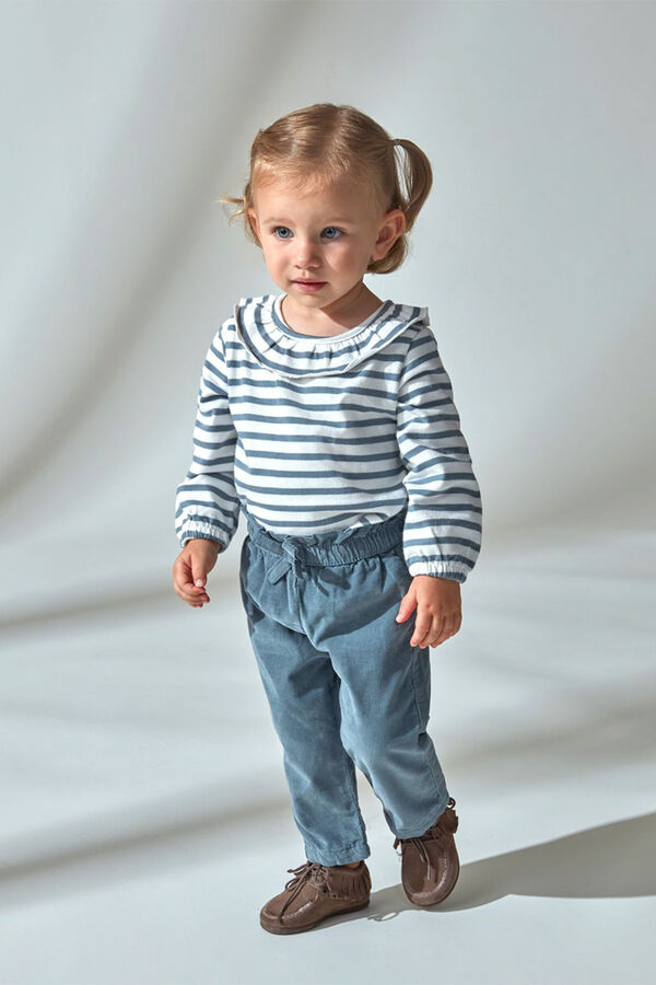 Gocco T-shirt manga abalonada riscas verde