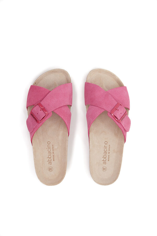 Abbacino Sand&aacute;lia rasa com fivela de mulher rosa