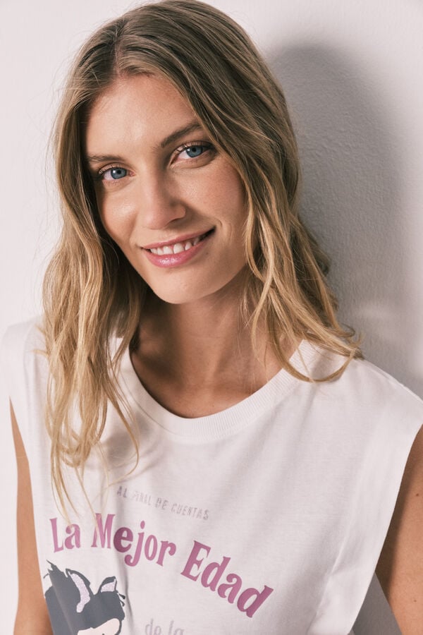 Women'secret Pijama curto em algod&atilde;o Mafalda estampado