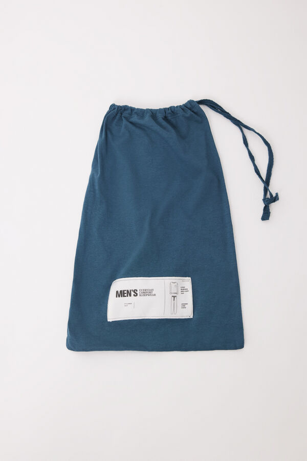 Women'secret Pijama largo hombre 100% algod&oacute;n astronautas azul