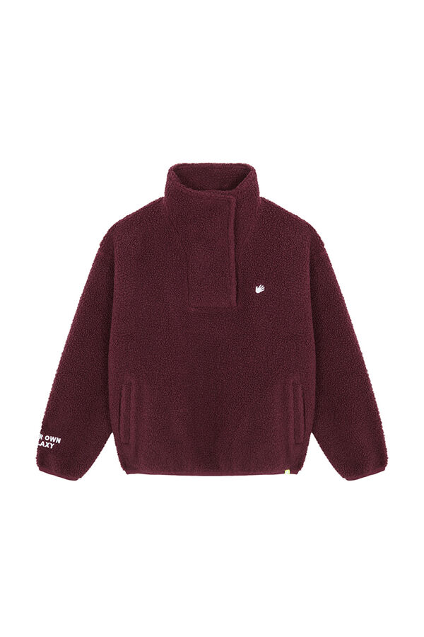 HI&BYE Sweatshirt borrego lil&aacute;s em shearling rosa