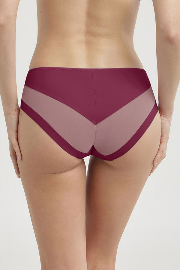 DIM Braga de microfibra y tul burdeos