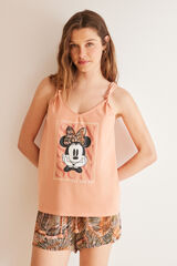 Women'secret Pijama corto 100% algod&oacute;n ocre Minnie naranja