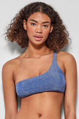 Gisela Top bikini asim&eacute;trico brillos azul
