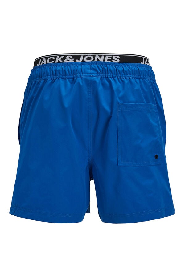 Jack & Jones Mai&ocirc; liso com c&oacute;s com logo  azul