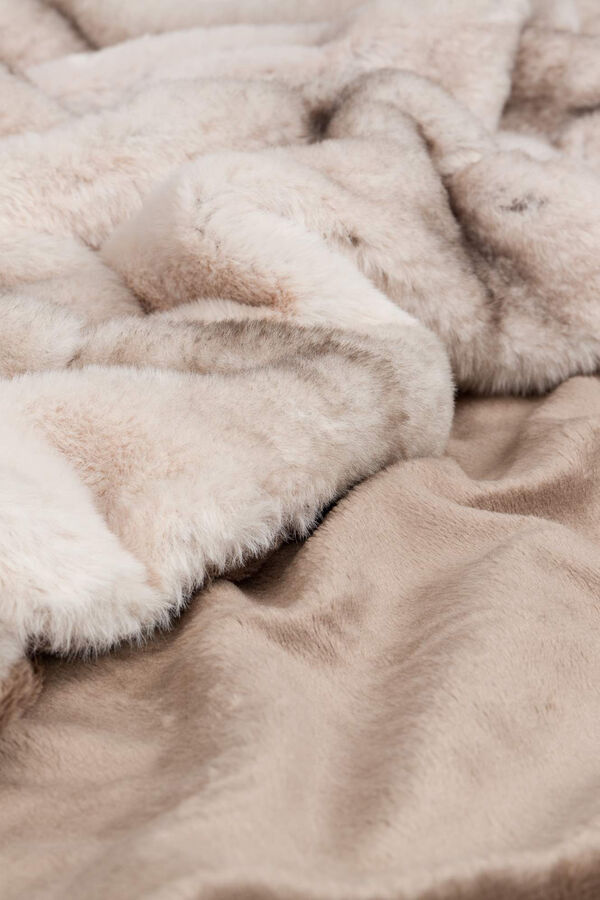 Textura Manta pelo suave bicolorida 120 x 180 cm. cru