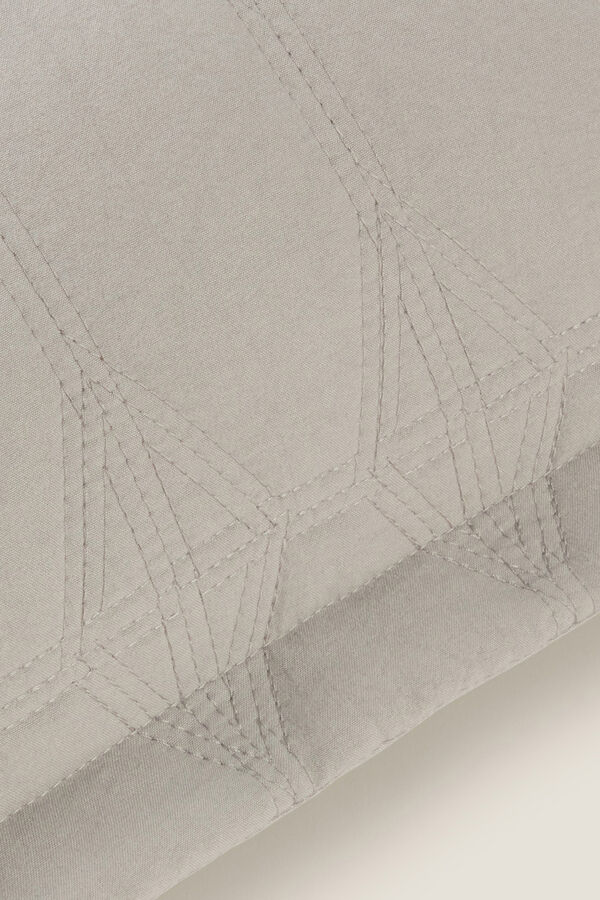 Textura Capa de almofada acolchoada geom&eacute;trica cinzento