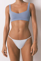 Women'secret Tanga de la&ccedil;o azul azul