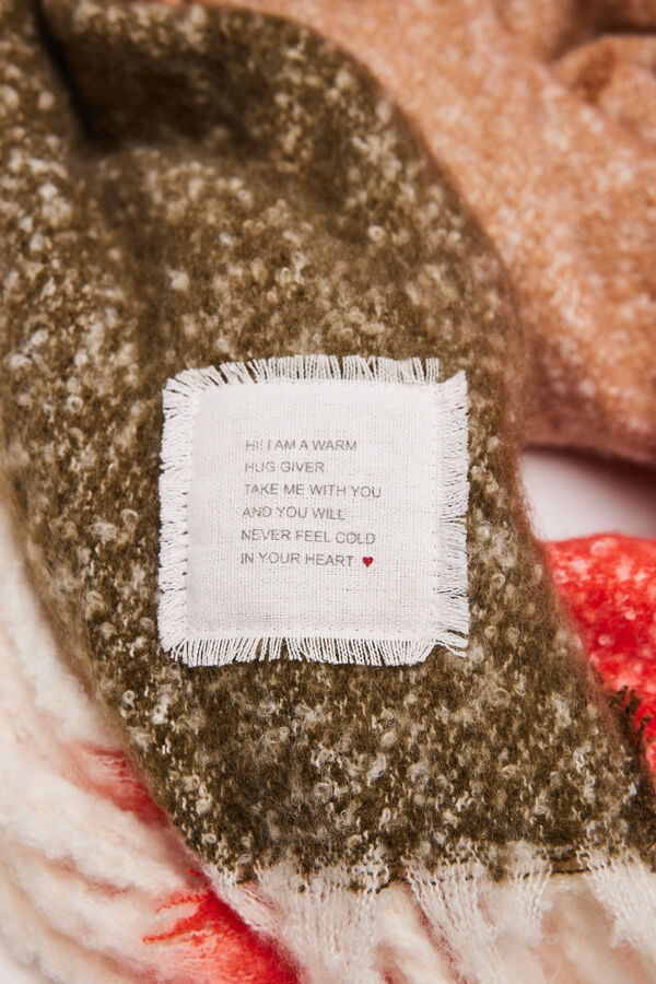 Women'secret Bufanda efecto mohair multicolor kaki