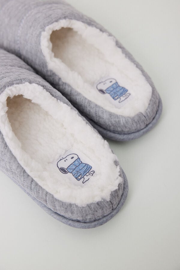 Women'secret Chinelos de quarto fechados acolchoados em marfim azul