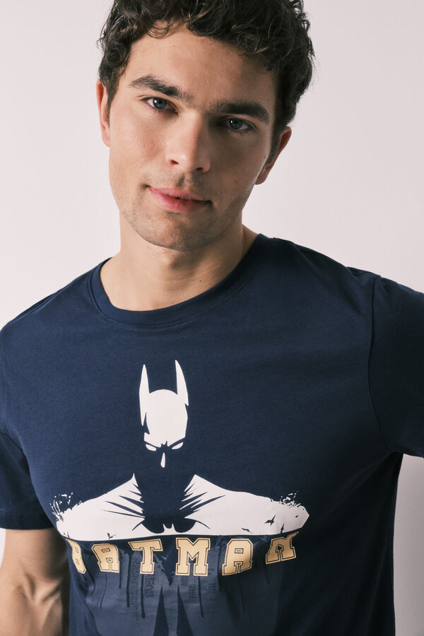 Women'secret Pijama curto de homem em algod&atilde;o Batman azul