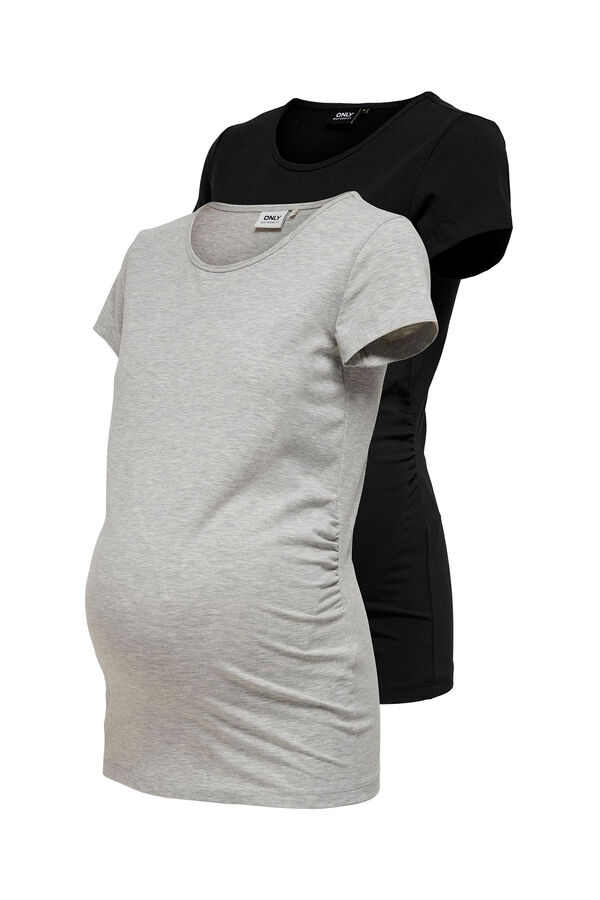 Only Maternity Pacote com 2 camisetas maternity preto