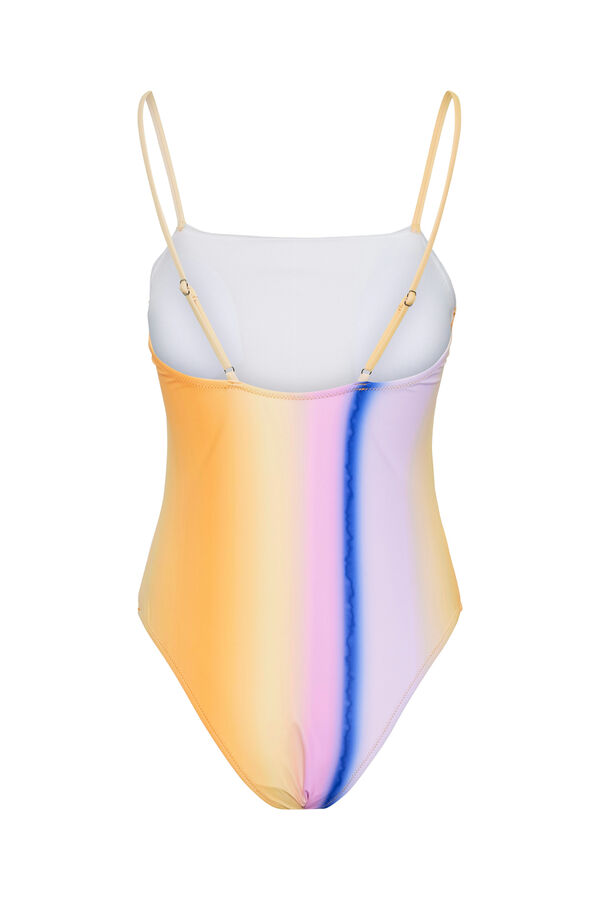 Pieces Fato de banho estampado inteiro com al&ccedil;as. Detalhe franzido nos laterais. vermelho