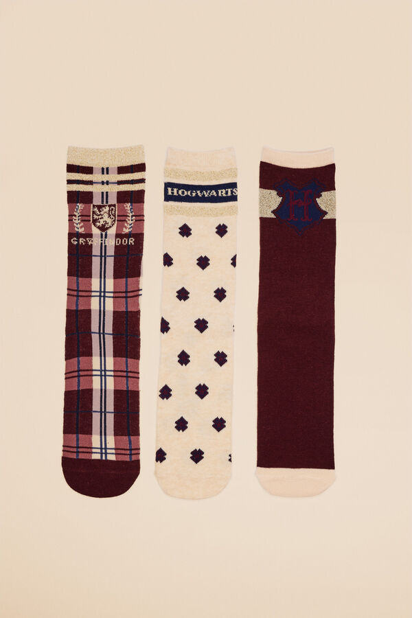 Women'secret 3-pack cotton Harry Potter school socks estampado