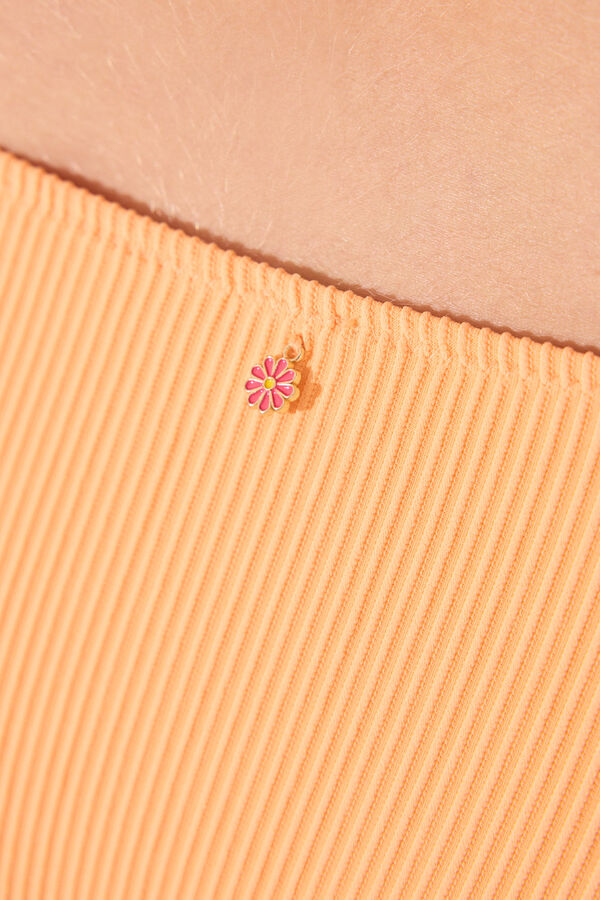 Women'secret Cueca de biquíni canelada laranja clássica vermelho