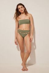 Women'secret Top bikini bandeau verde kaki