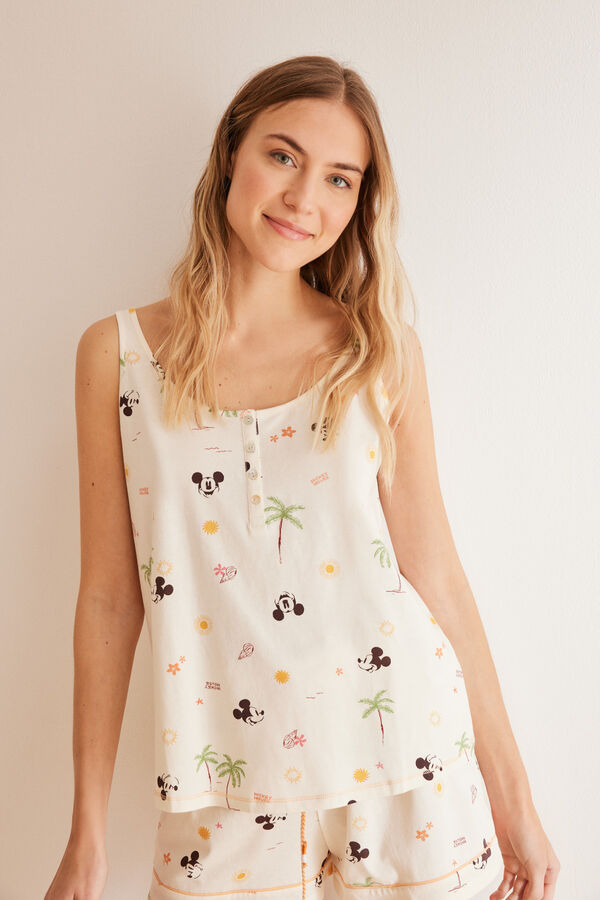 Women'secret Pijama 100% algod&oacute;n estampado Mickey blanco