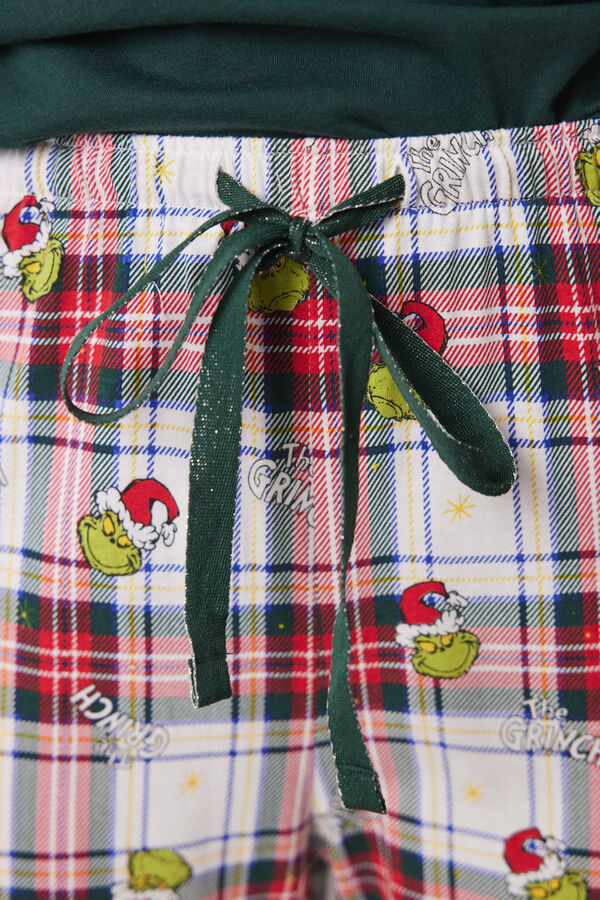 Women'secret Pijama 100% algod&oacute;n cuadros Grinch verde