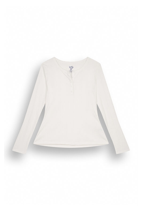 Women'secret Camiseta manga larga canal&eacute; marfil marfil