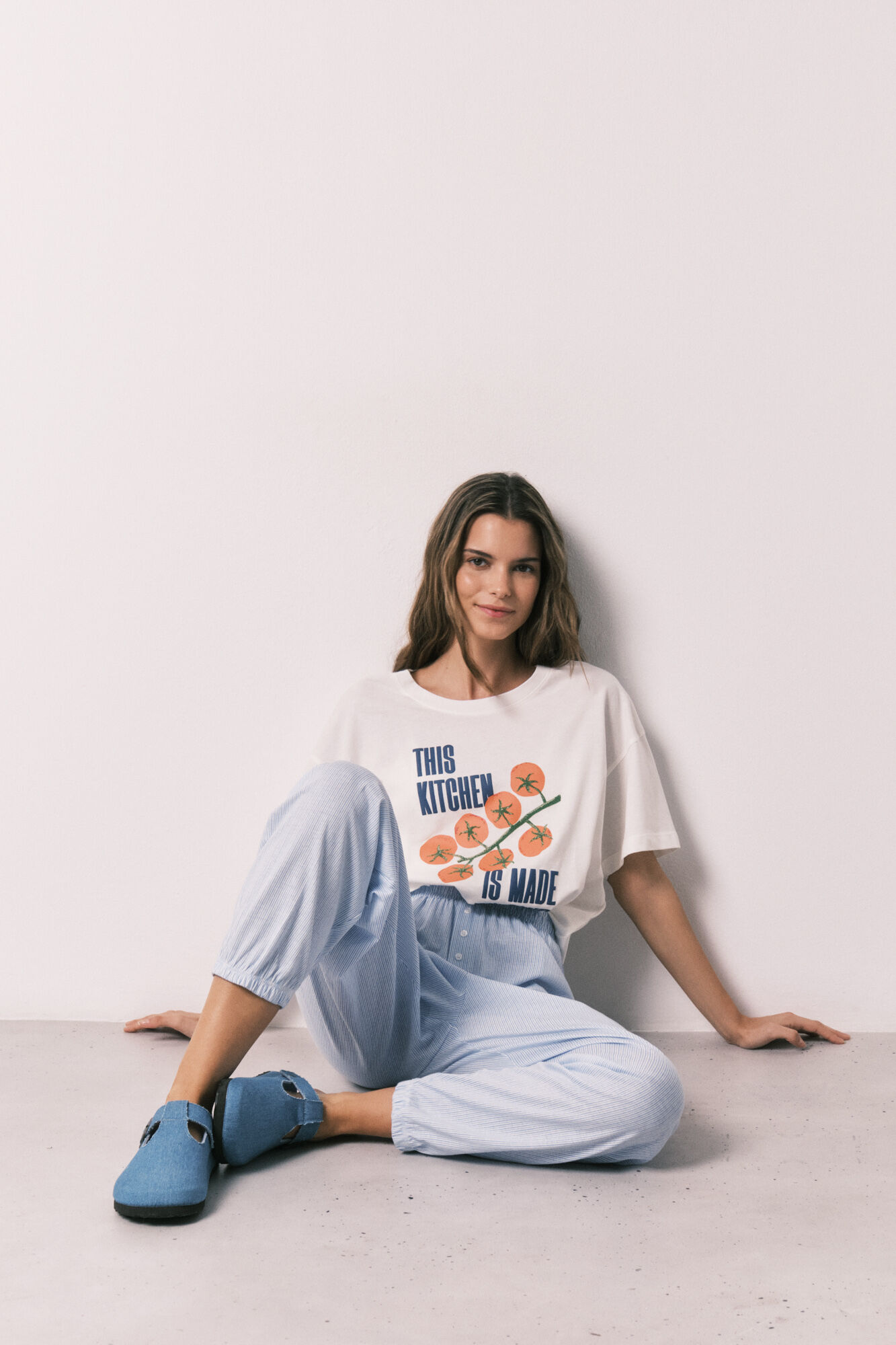 Women'secret Pantal&oacute;n carrot 100% algod&oacute;n estampado rayas