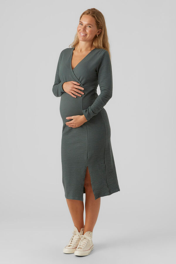 Mamalicious Vestido midi maternity verde