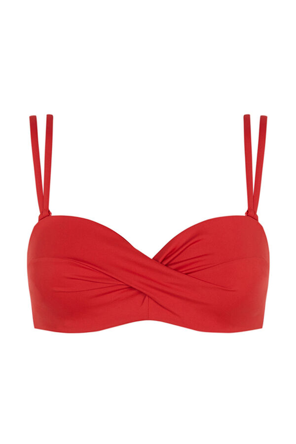 Women'secret Top bikini bandeau cruce rojo rojo