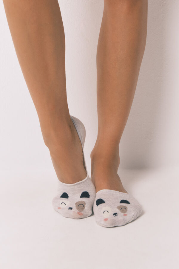 Women'secret Pacote com 3 meias slip-on com meias de animais  estampado