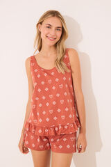 Women'secret Pijama curto Mickey Mouse 100% algod&atilde;o vermelho