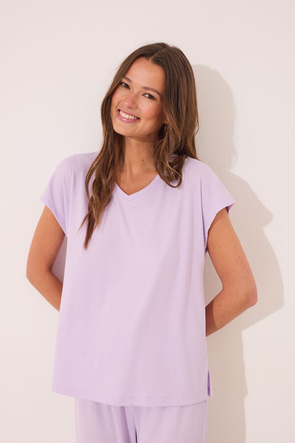 Women'secret Pijama Capri canal&eacute; viscosa morado/lila