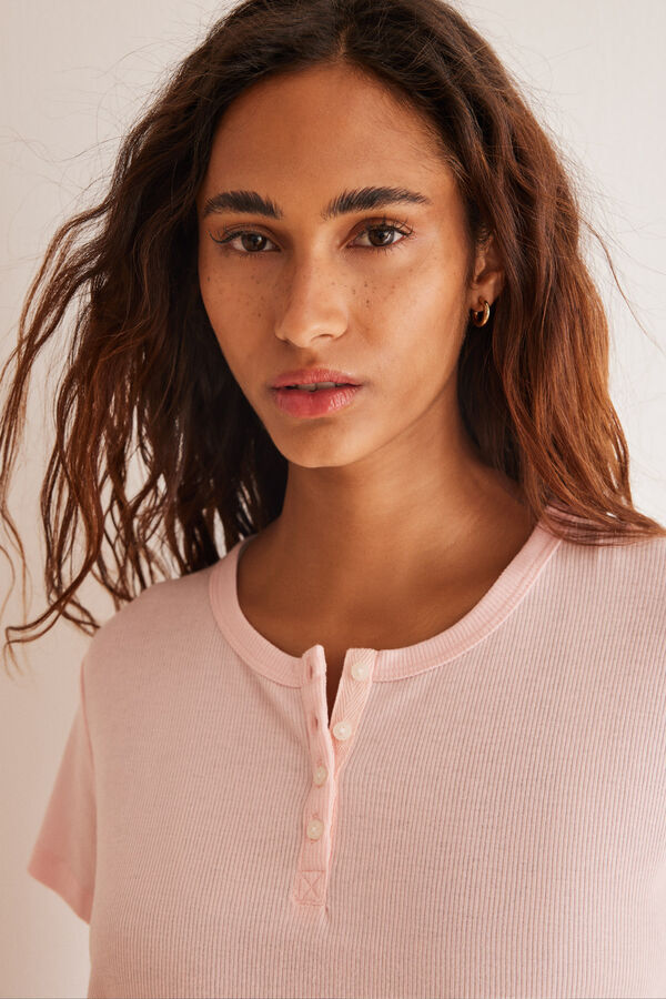 Women'secret Pijama bordado suizo Capri rosa rosa