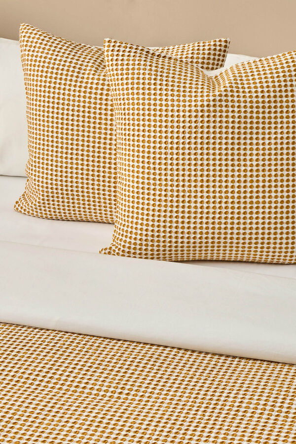 Textura Funda n&oacute;rdica tejido gofrado amarillo