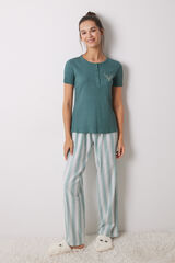 Women'secret Pijama 100% algod&oacute;n rayas Harry Potter verde