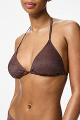 Pieces Top de biqu&iacute;ni lurex vermelho