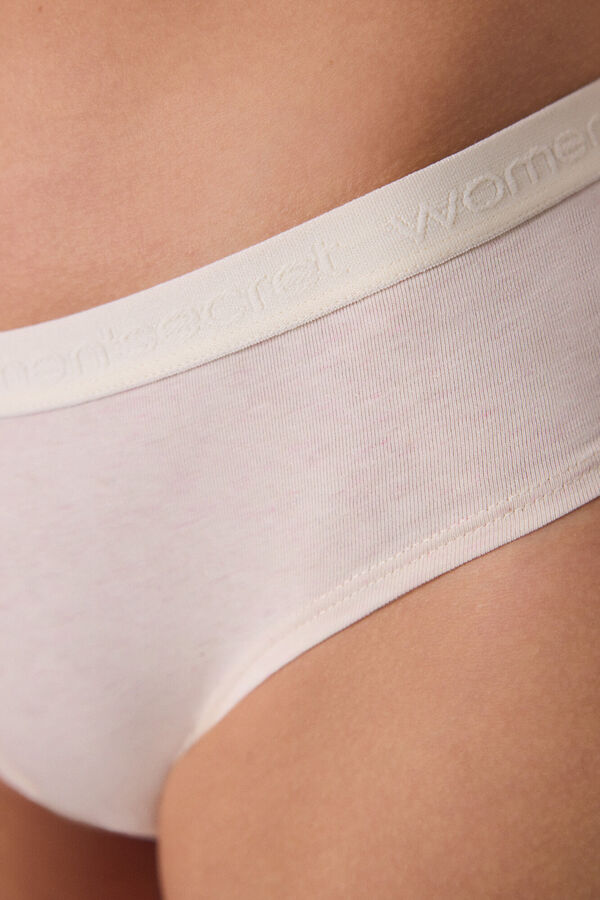 Women'secret Pack de 3 cuecas largas de algod&atilde;o com logo branco