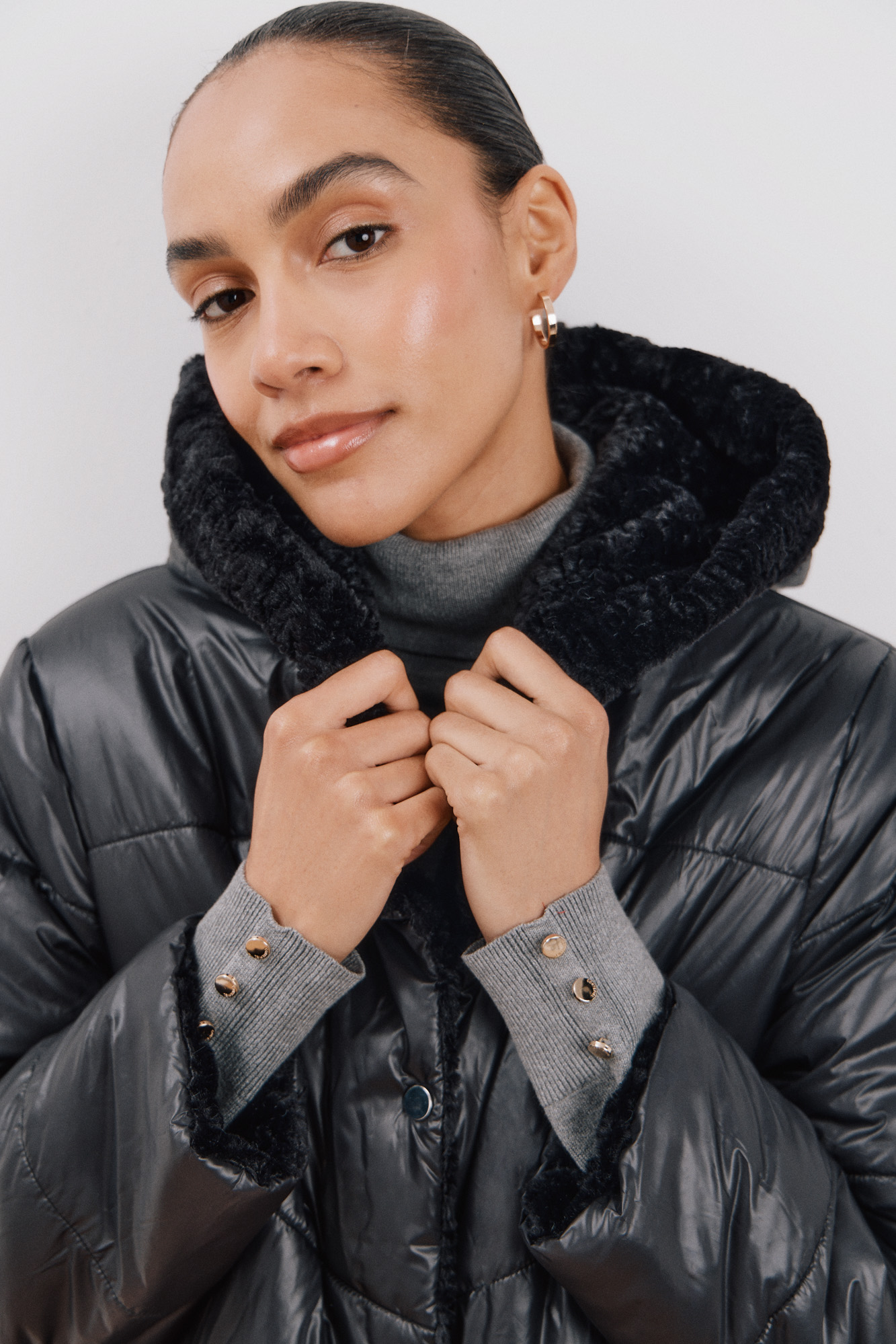 Cortefiel Chaqueta Reversible De Pelo Cortefiel Abrigo Plumas