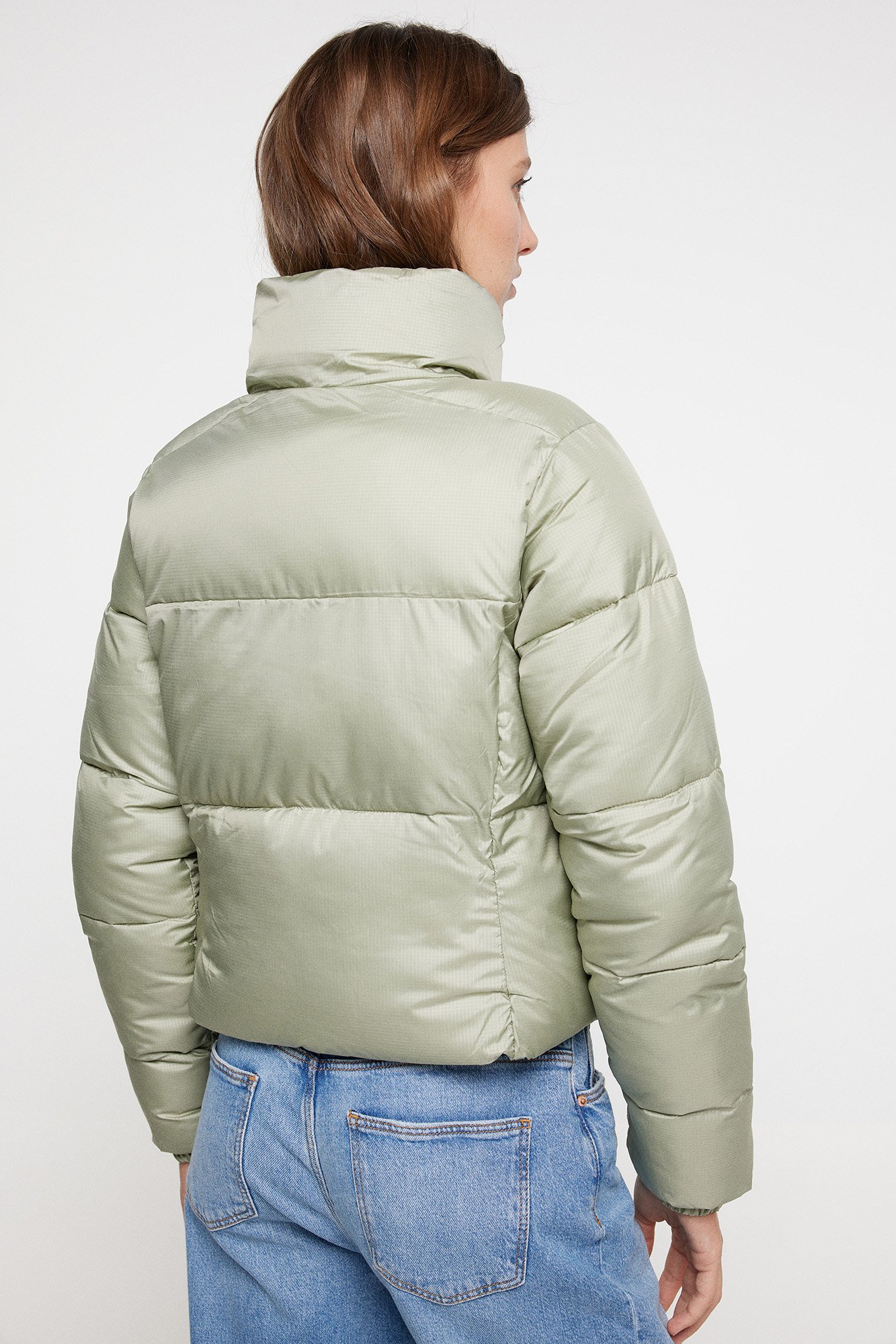 NAF NAF Campera Puffer Mujer Corta Con Capucha Piel Moda Dama