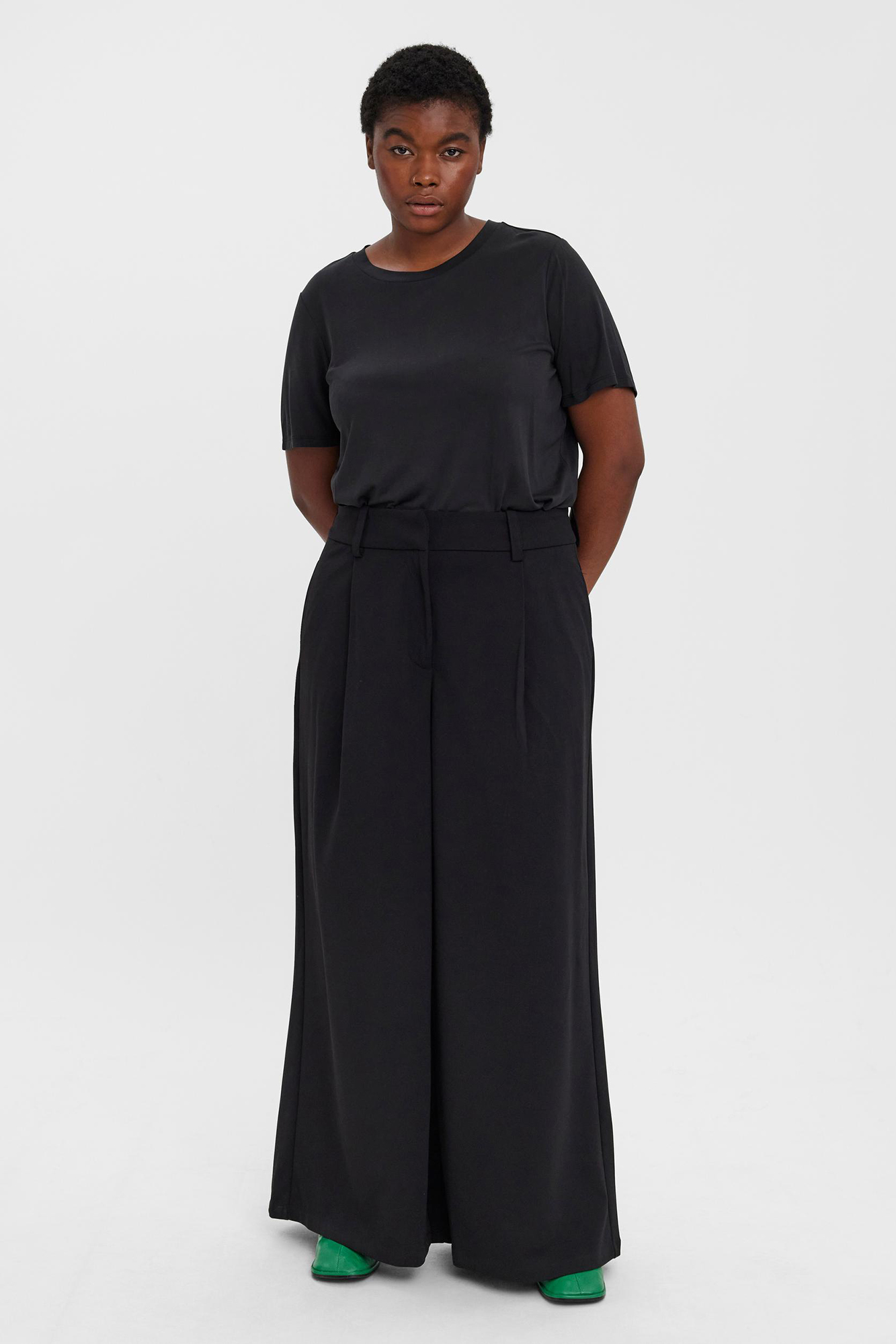 Pantalón Ancho NOISY MAY NMJASA NW Para Mujer - Corte Curve, Cintura Elástica Con Cordón Y Bolsillos Traseros