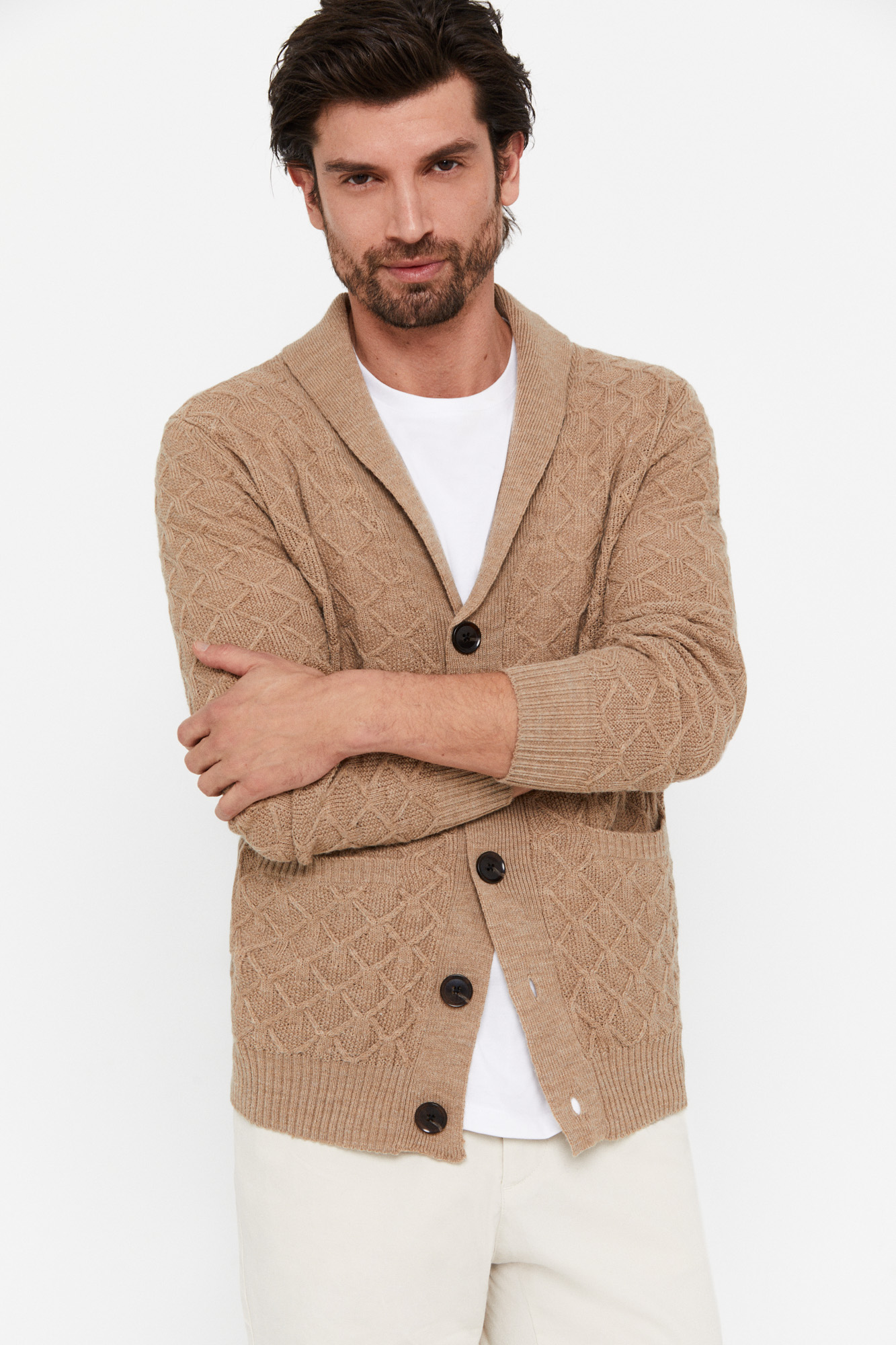 Cárdigan lana botones aranes | Outlet de jerséis de hombre Factory
