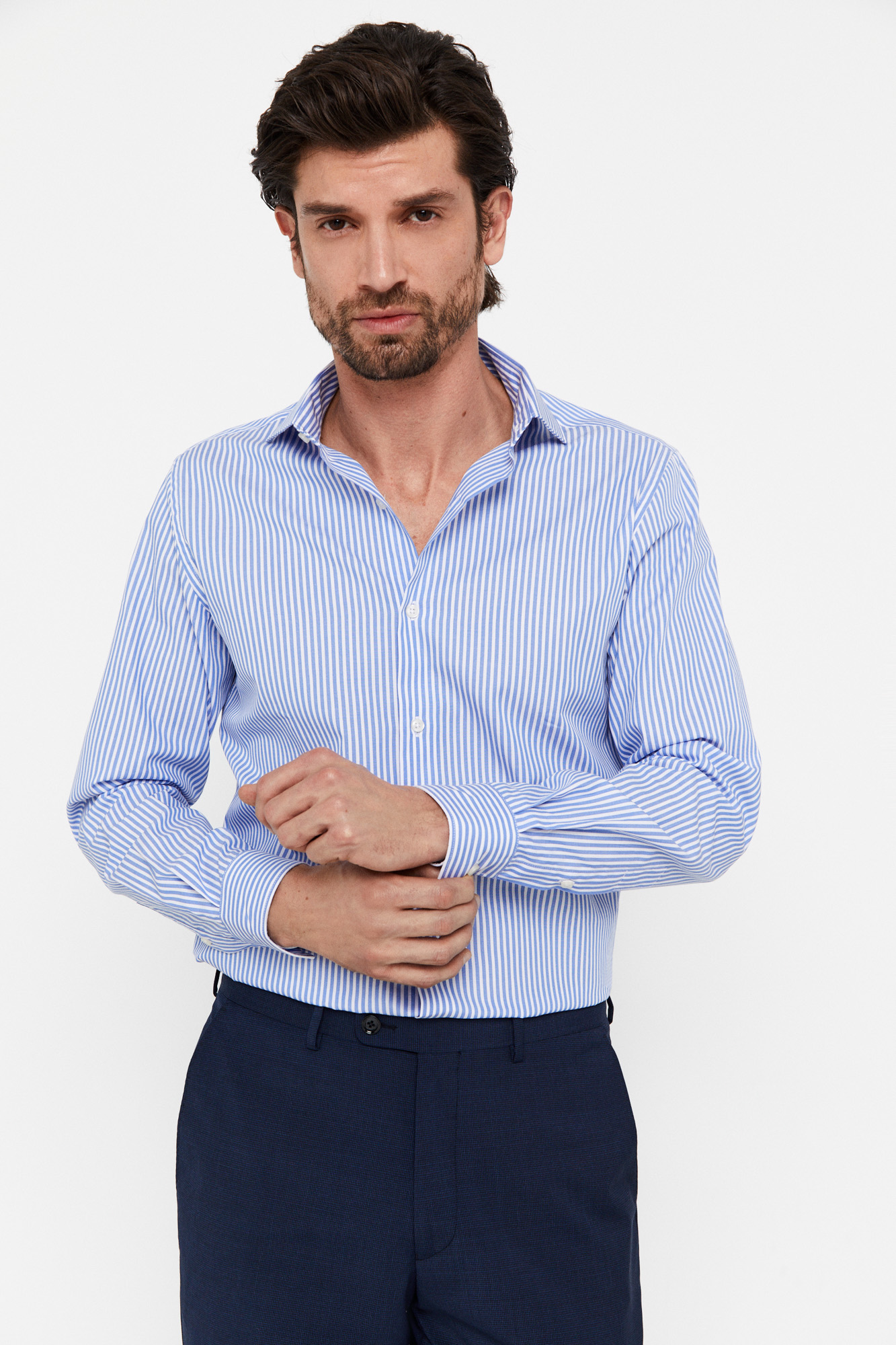 Camisa vestir microcuadro facil plancha, Ofertas en camisas de hombre