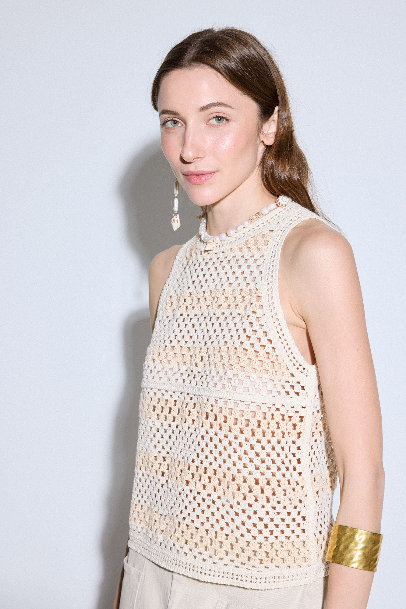 Top de crochet riscas | Ofertas em t-shirts e tops de mulher | Fifty ...