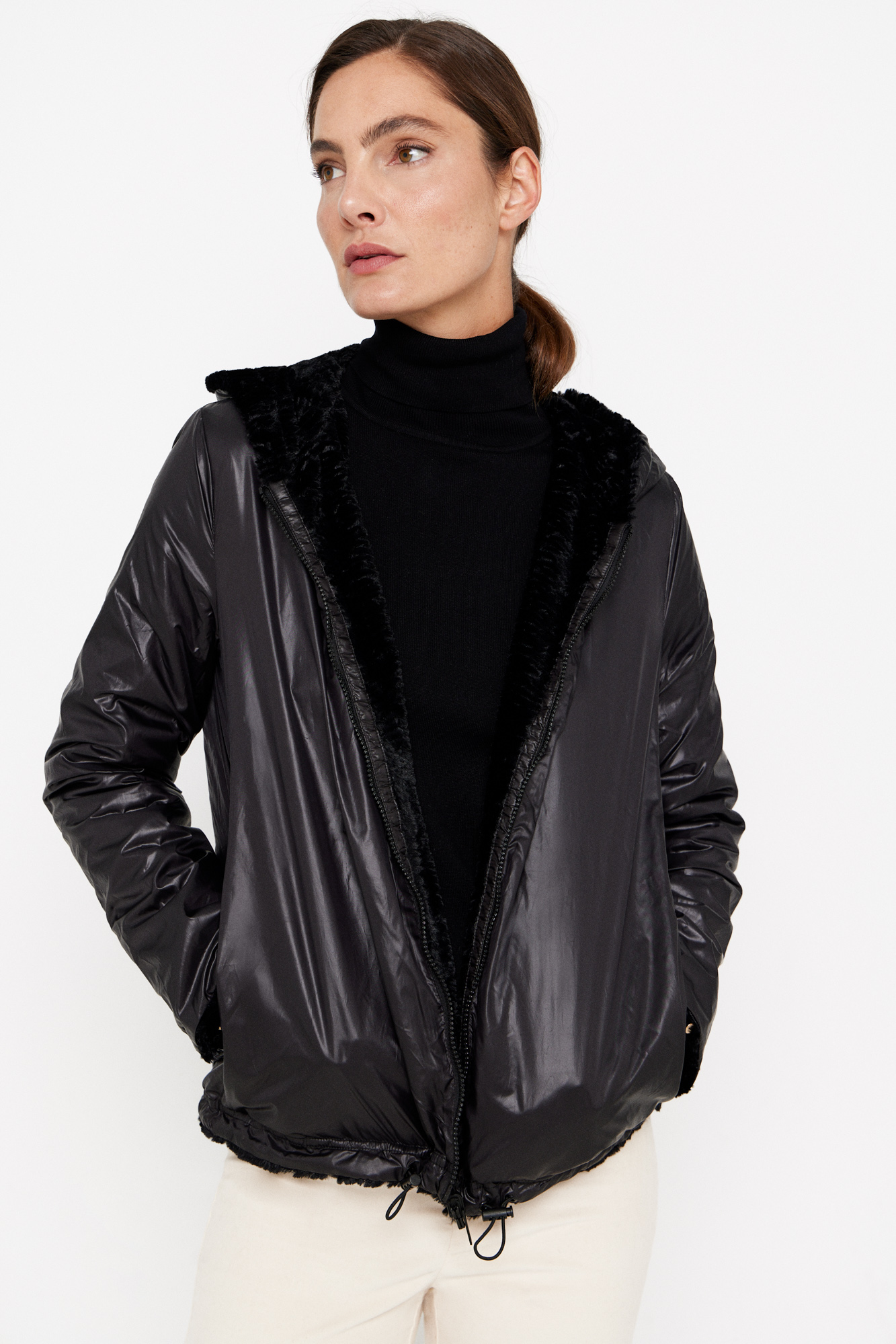 Cortefiel Chaqueta Reversible De Pelo El Abrigo De Cortefiel