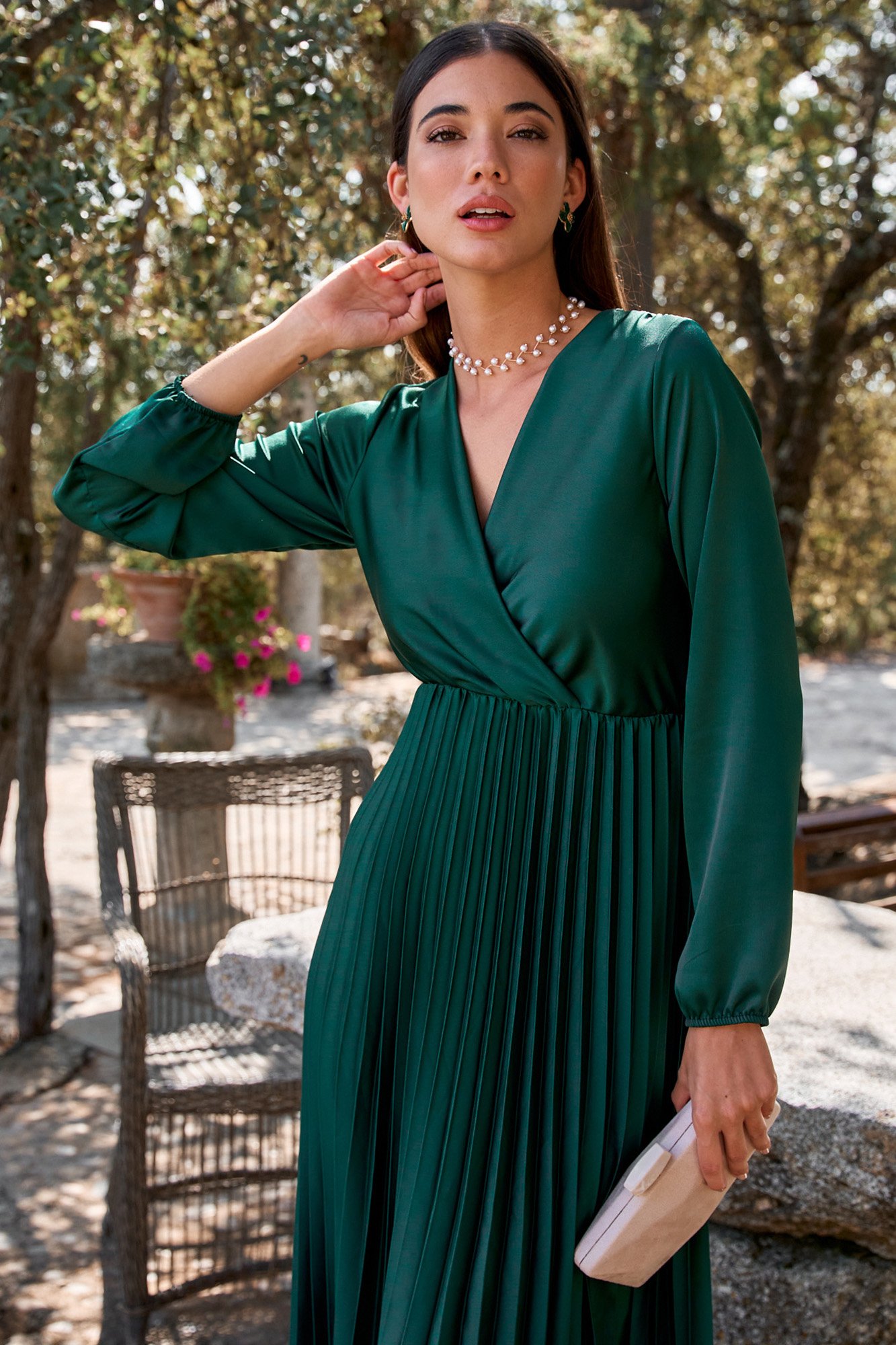 Vestido Verde Vestido Plisado Largo H&m MAXI VESTIDO ESMERALDA